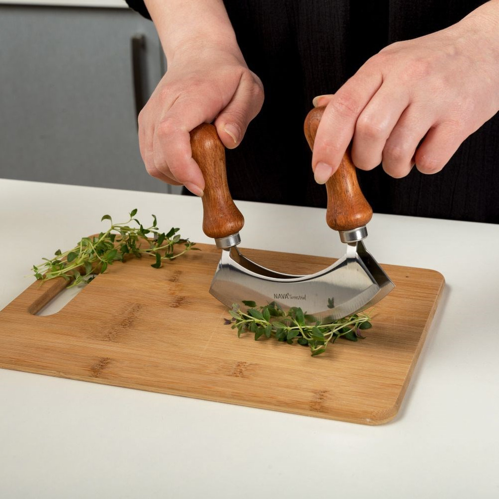 NAVA Hackmesser / KRÄUTERSCHNEIDER / Wiegemesser zum Hacken von Gemüse