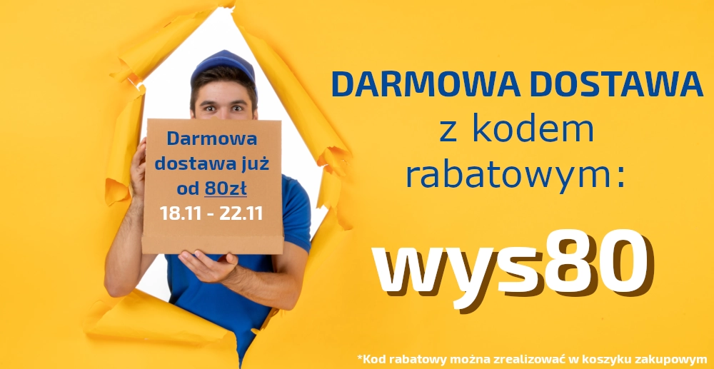 Darmowa wysyłka z kodem rabatowym! Sprawdź