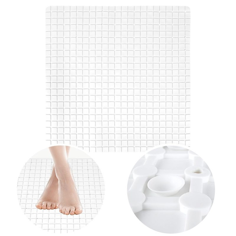 Badematte Duschmatte Badewannematte für Badezimmer Dusche Badewanne weiß, 55x55 cm