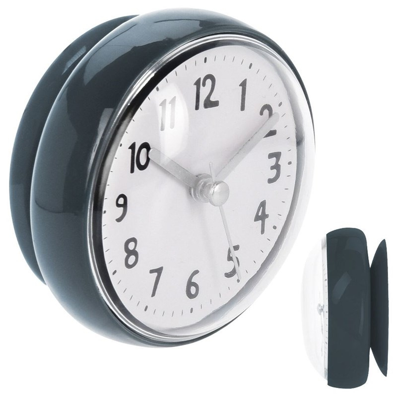 Wanduhr Uhr für Badezimmer Duschkabine mit Saugnapf wasserdicht klein Marine 7,5 cm