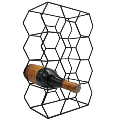 Wine Rack Metal Black 11 Bottles 44x29 cm