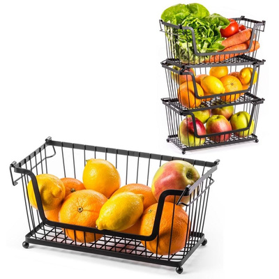 Basket for Fruit and Vegetables Metal Black