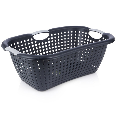 Laundry Basket Plastic Black 26 l