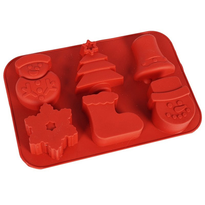 Cookie Mold Silicone Red Christmas