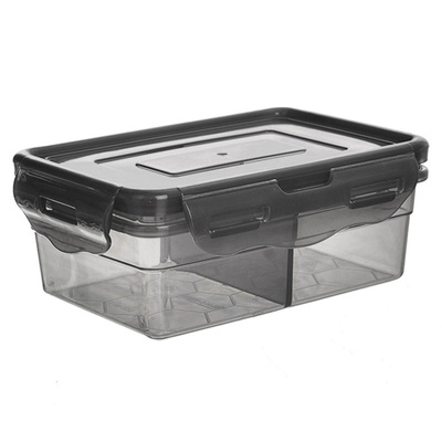 Food Container with Lid and Gasket Divided Gray GREY 500 ml