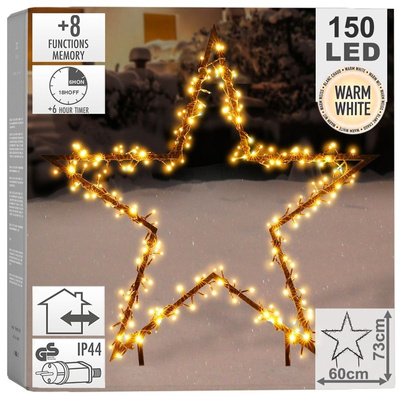 Outdoor Lighted Star Metal 150 LED 60 cm