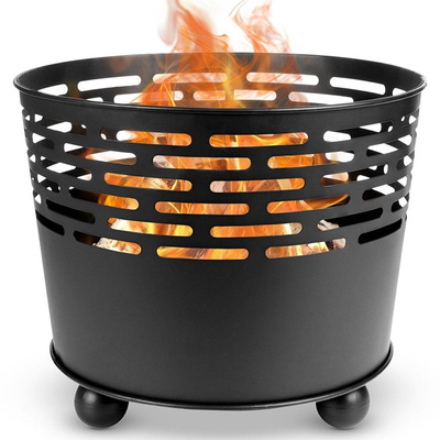 Garten- Feuerstelle Gartenkamin Feuerkorb Feuerschale Feuerstelle Feuerkessel aus Metall schwarz 39 cm