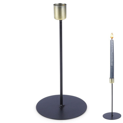 Candle Holder Metal Black Gold (II CATEGORY) 20 cm