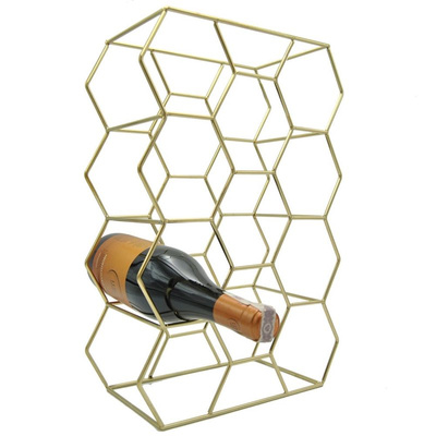 Wine Rack Metal Golden 11 Bottles 44x29 cm