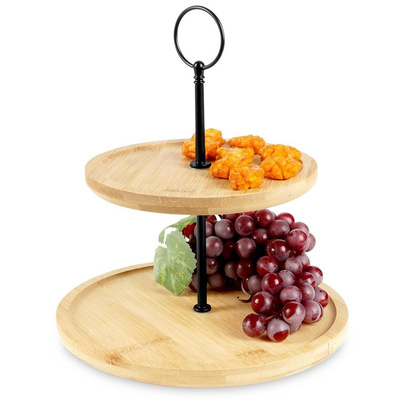 Tier Cake Stand Bamboo 2-Story 24 cm