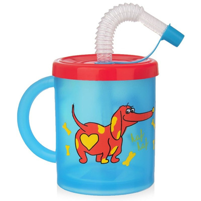 Kids Mug with Straw Dog 260 ml