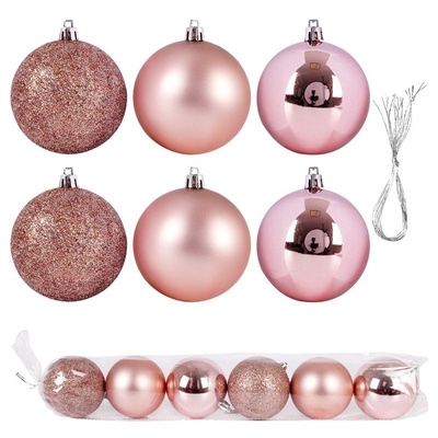 Christmas Baubles Pink Unbreakable 7 cm 6 pcs