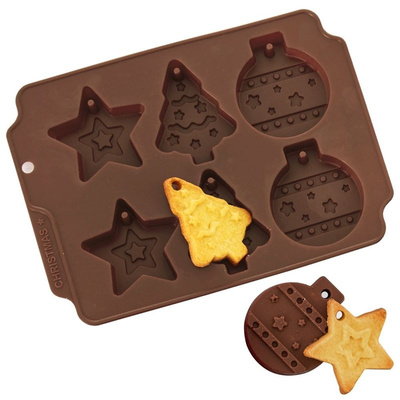 Cookie Mold Silicone Brown Christmas SILLINIE