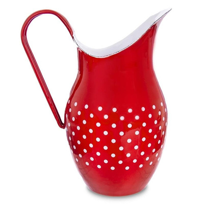 Jug Enamel Red Polka Dots TECKA 2,5 l