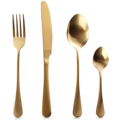 Cutlery Set Steel Golden for 4 People 16 pcs