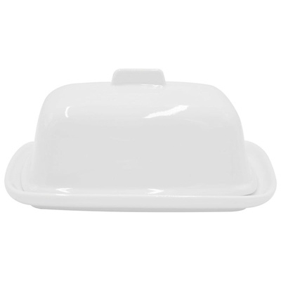 Butter Dish Porcelain White