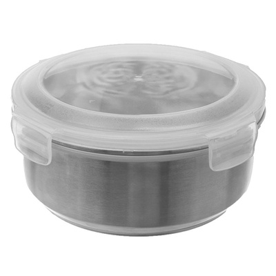 Food Container Steel Round with Lid and Gasket 400 ml