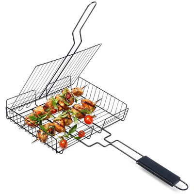 Vegetable Grill Basket Metal Black Non-Stick 58,5x31,5 cm