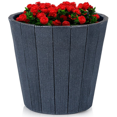 Garden Flower Pot Plastic Black Round 39x35 cm