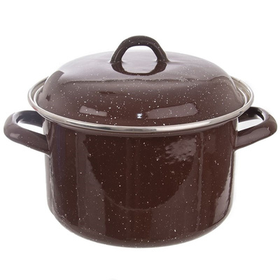 Pot Enamel with Lid Brown BROWN 18 cm, 2,5 l