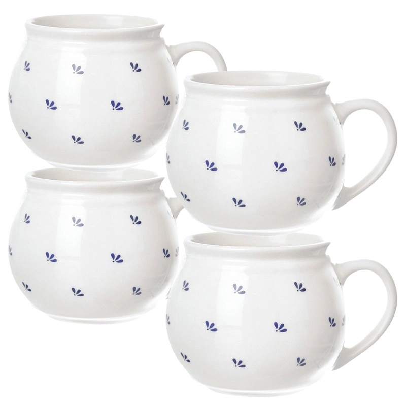 Keramikbecher Becher Teebecher Kaffee mit Henkel Keramik weiß MODROBILA 190 ml