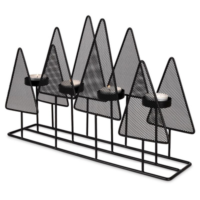 Candle Holder Metal Black for 4 Candles 38x9x25 cm