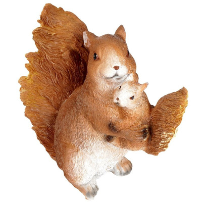 Eichhörnchen Gartenfigur Deko-Figur für Gartendekoration mit Kind 15x8x15 cm