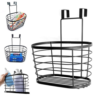 Cabinet Door Basket Metal Black 26,5x23,5x30,5 cm