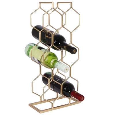 Wine Rack Metal Golden 8 Bottles 23x48 cm