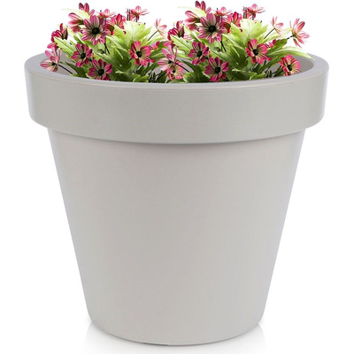 Garden Flower Pot Plastic Beige Round 39x35 cm