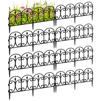 Gartenpalisade Beetumrandung Rasenkante wetterfest schwarz 60x30 cm 8 Stück