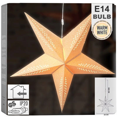 Lighted Star Velvet Beige Hanging 75 cm