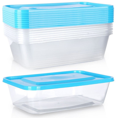 Food Container with Lid 600 ml 10 pcs