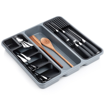 Cutlery Drawer Organiser Gray GREY 40x40x5 cm