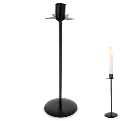 Candle Holder Metal Black 28 cm