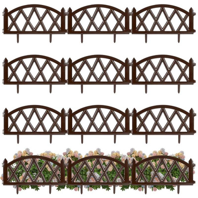 Palisada płotek ogrodowy brązowy border zestaw 12 sztuk 50x30 cm