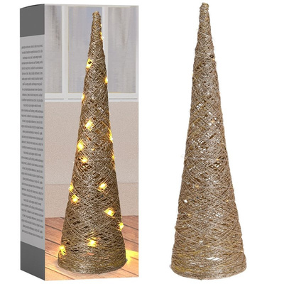 Luminous Christmas Cone Tree Gold 40 LED 78 cm