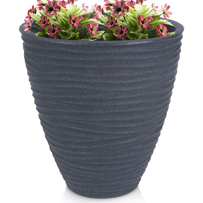 Garden Flower Pot Plastic Gray Round 39x41,5 cm