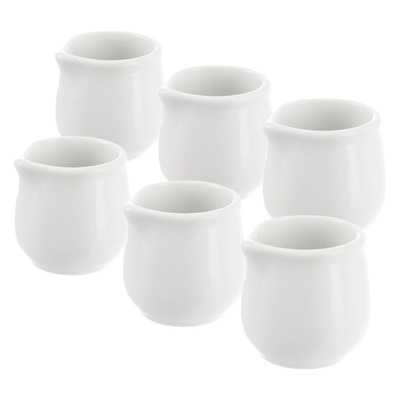 Milk Jug Porcelain White MONA 4x4 cm, 20 ml 6 pcs