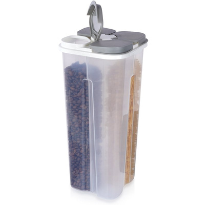 Dry Food Storage Container with Dispenser Divided 3 l