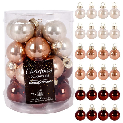 Christmas Baubles Glass Amber 2,5 cm 24 pcs