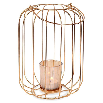 Candle Lantern Metal Golden 21,5 cm