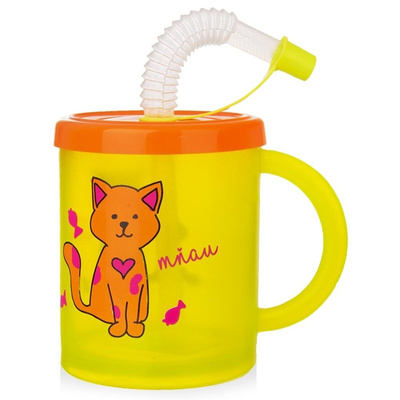 Kids Mug with Straw Cat 260 ml