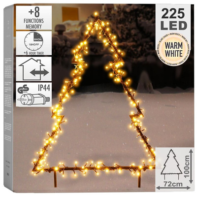 Luminous Outdoor Christmas Tree Metal 225 LED 100 cm