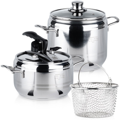 Pressure Cooker Steel PROFI 3,5+5 l 2 pcs