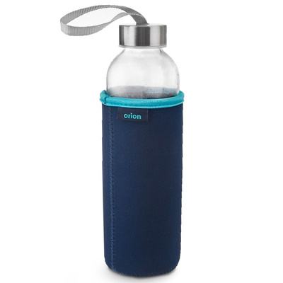 Glasflasche Trinkflasche Wasserflasche mit Thermoschutzhülle aus Neopren Dichtung auslaufsicher 540 ml