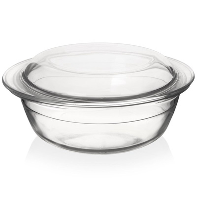 Casserole Dish Glass with Lid 27x23x11,5 cm, 2,2 l