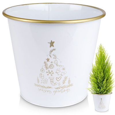 Plant Pot Metal White 23x20 cm