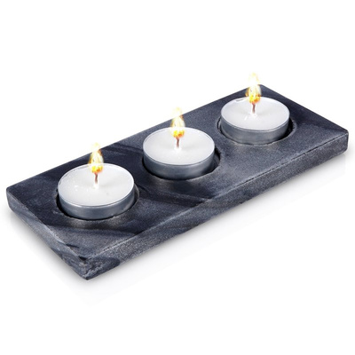 Candle Holder Marble for 3 Candles 18x8 cm