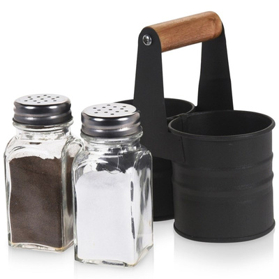 Salt and Pepper Shakers with a Stand 3 pcs